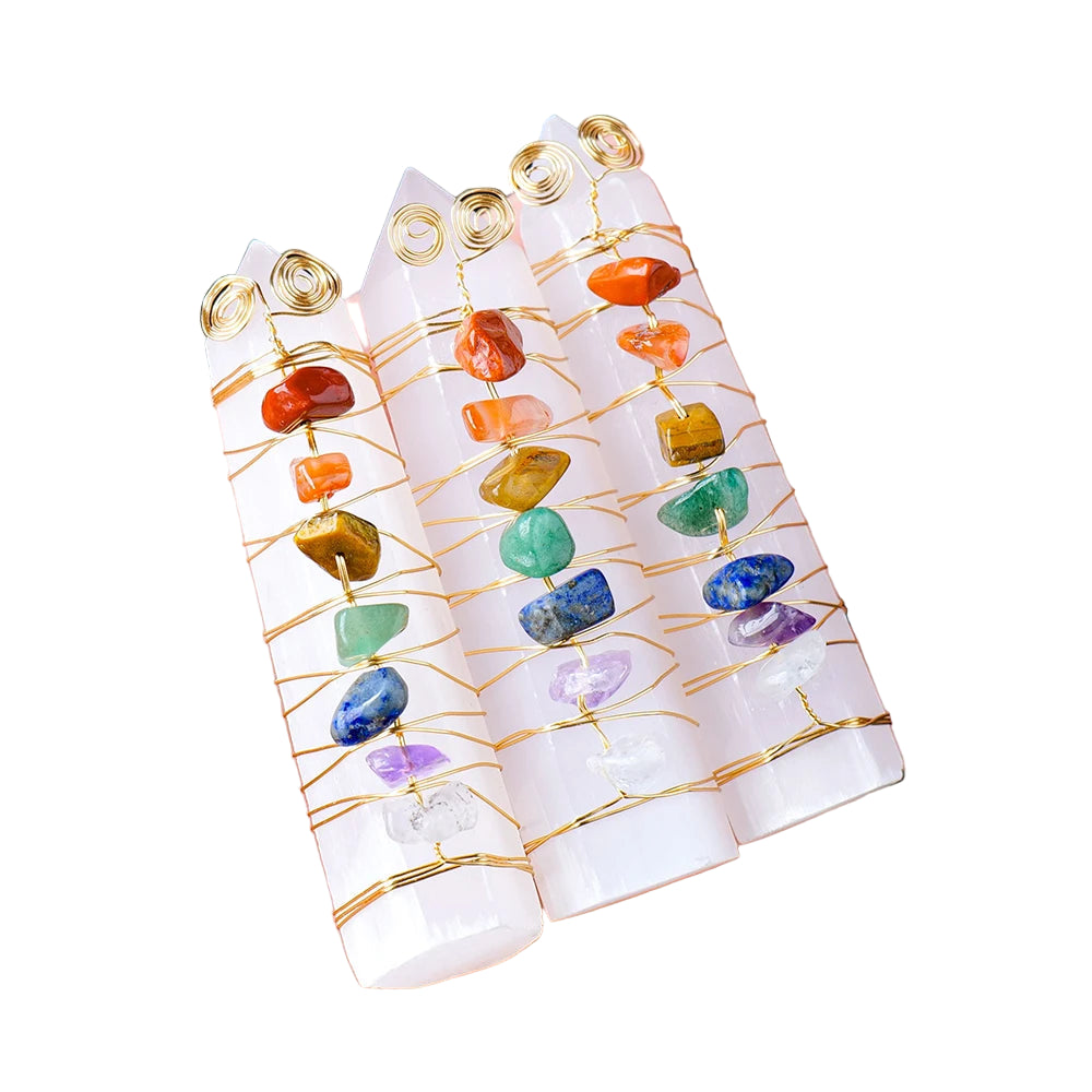 Eterna™ Seven Chakra White Stone Selenite