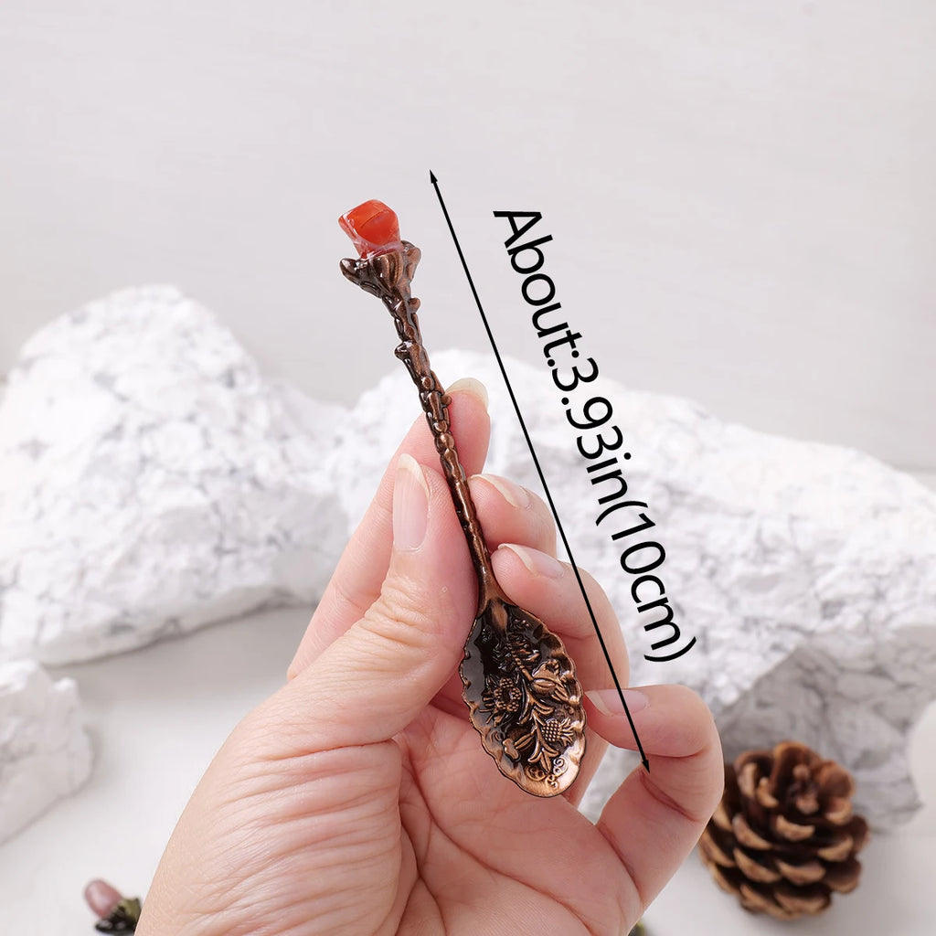 x3 Random Color Natural Crystal Mini Spoon