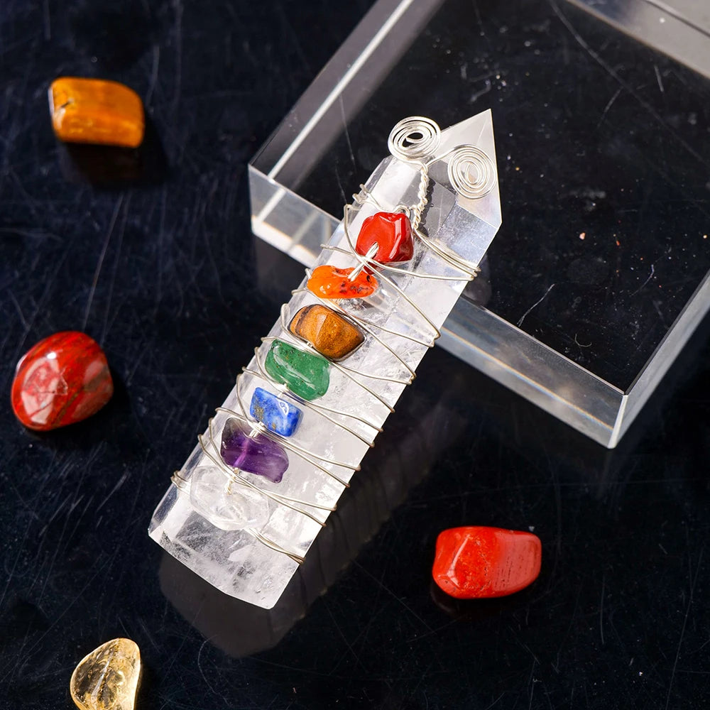 Natural Stones Clear Quartz Crystal Magic Point Seven Chakra Healing Stone Home Decor Reiki Polished Crafts 1PC
