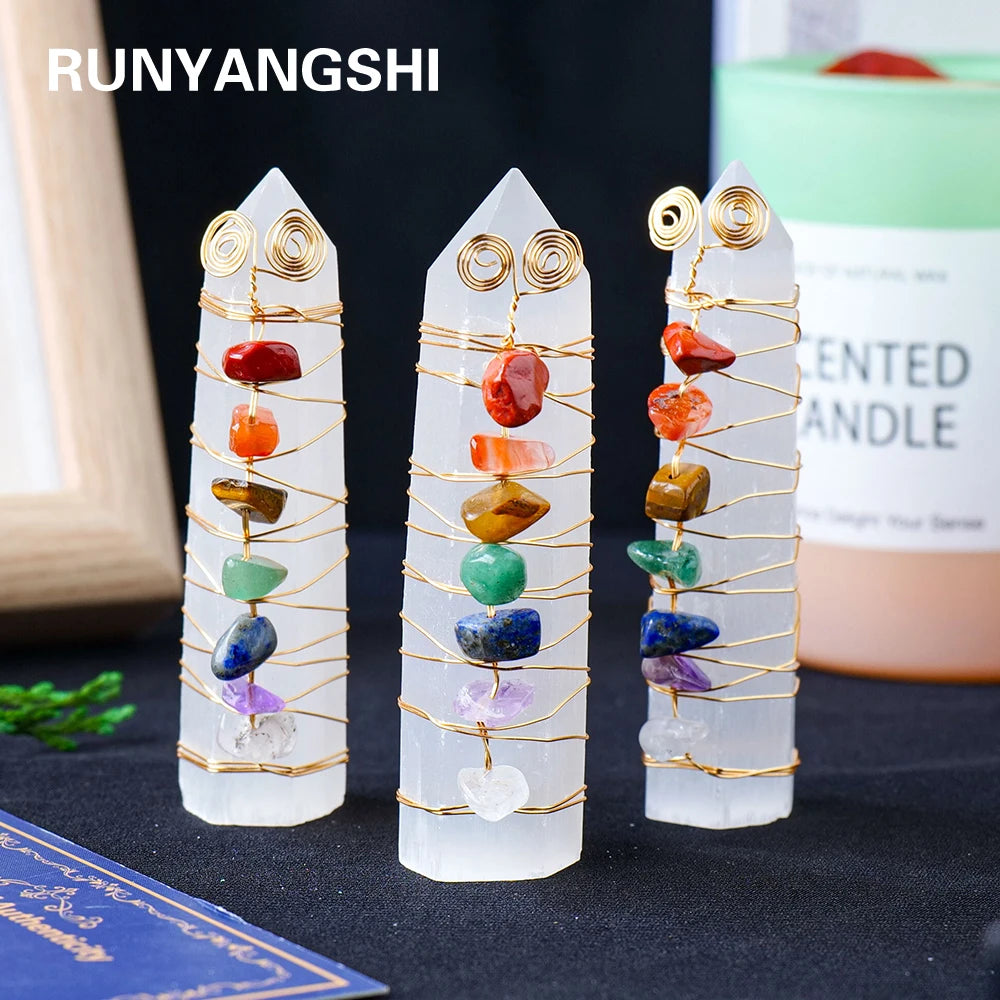 Eterna™ Seven Chakra White Stone Selenite