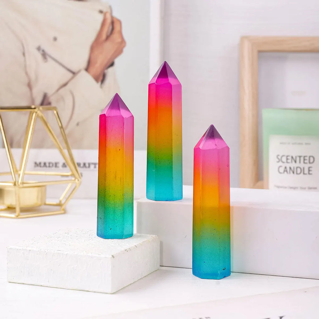 Eterna™ 8cm Natural Selenite Rainbow Obelisk (1 unit)