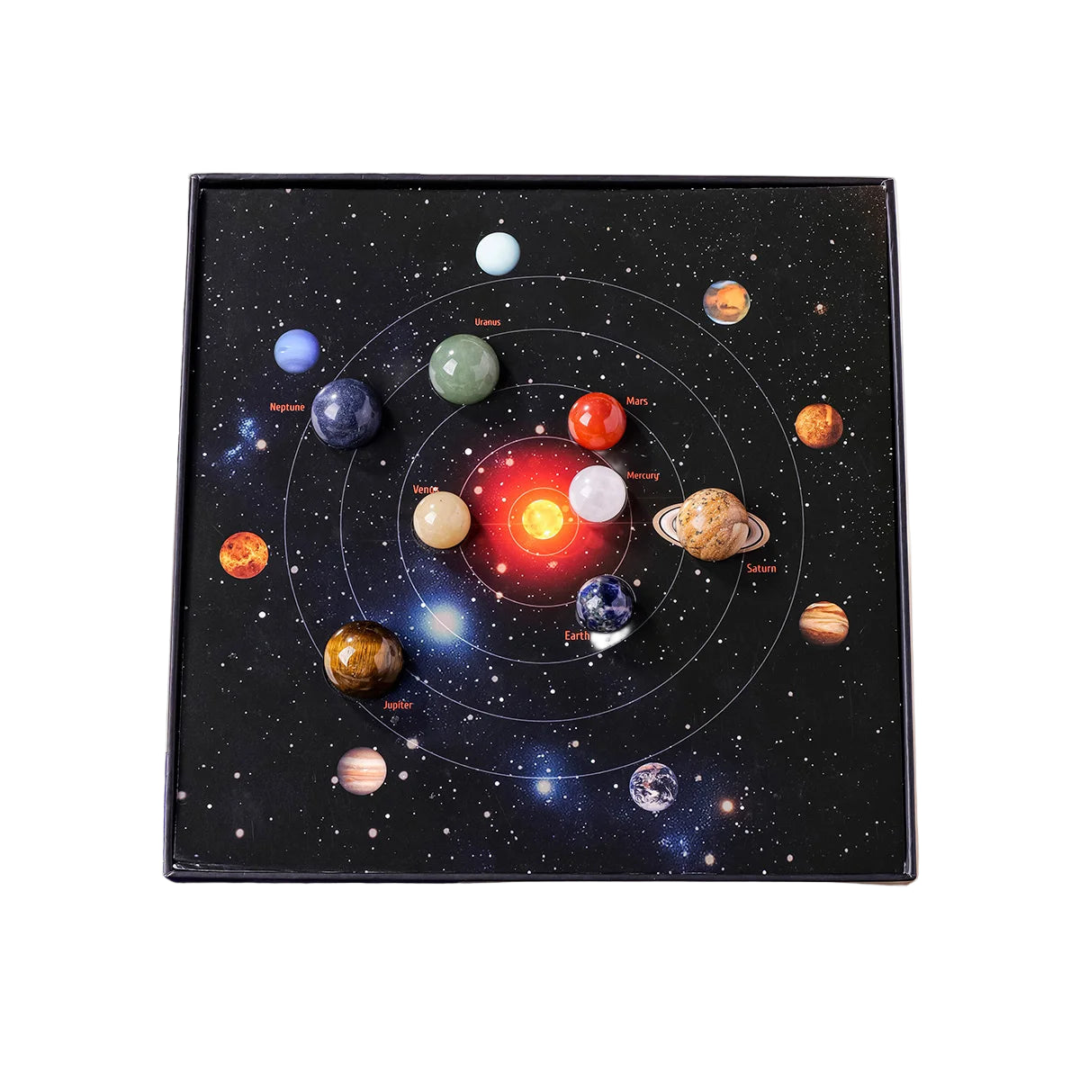 8 Planets Crystal Sphere Set – Natural Gemstone Solar System (8pcs)