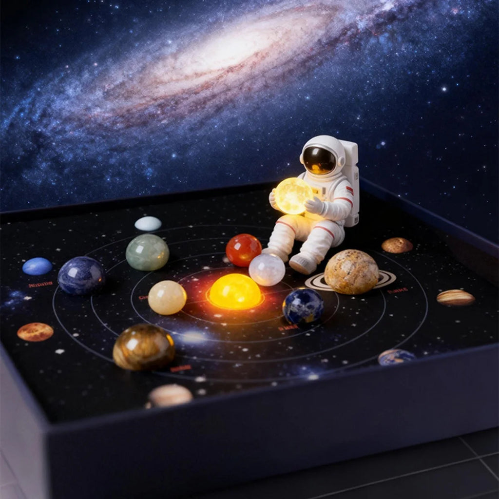 8 Planets Crystal Sphere Set – Natural Gemstone Solar System (8pcs)