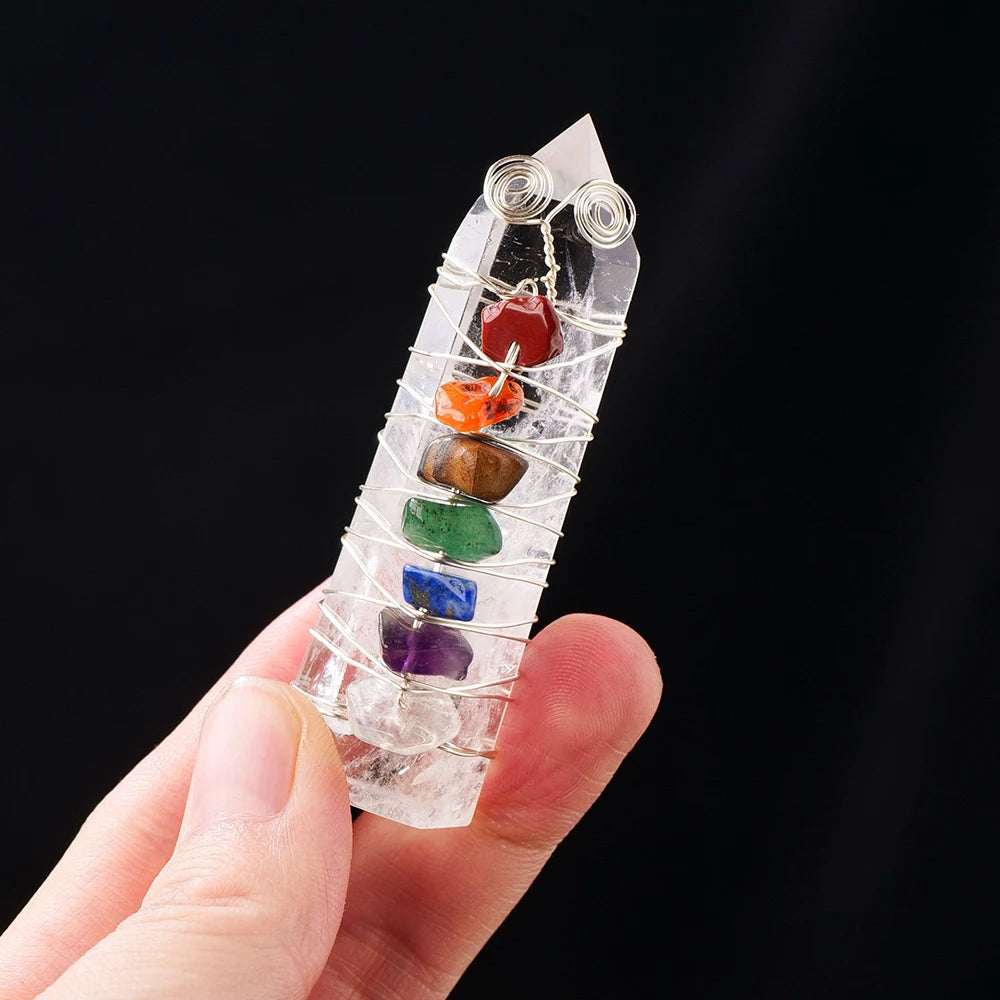 Natural Stones Clear Quartz Crystal Magic Point Seven Chakra Healing Stone Home Decor Reiki Polished Crafts 1PC