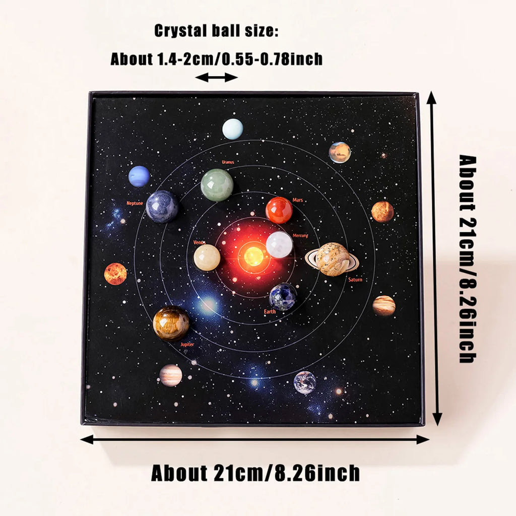 8 Planets Crystal Sphere Set – Natural Gemstone Solar System (8pcs)