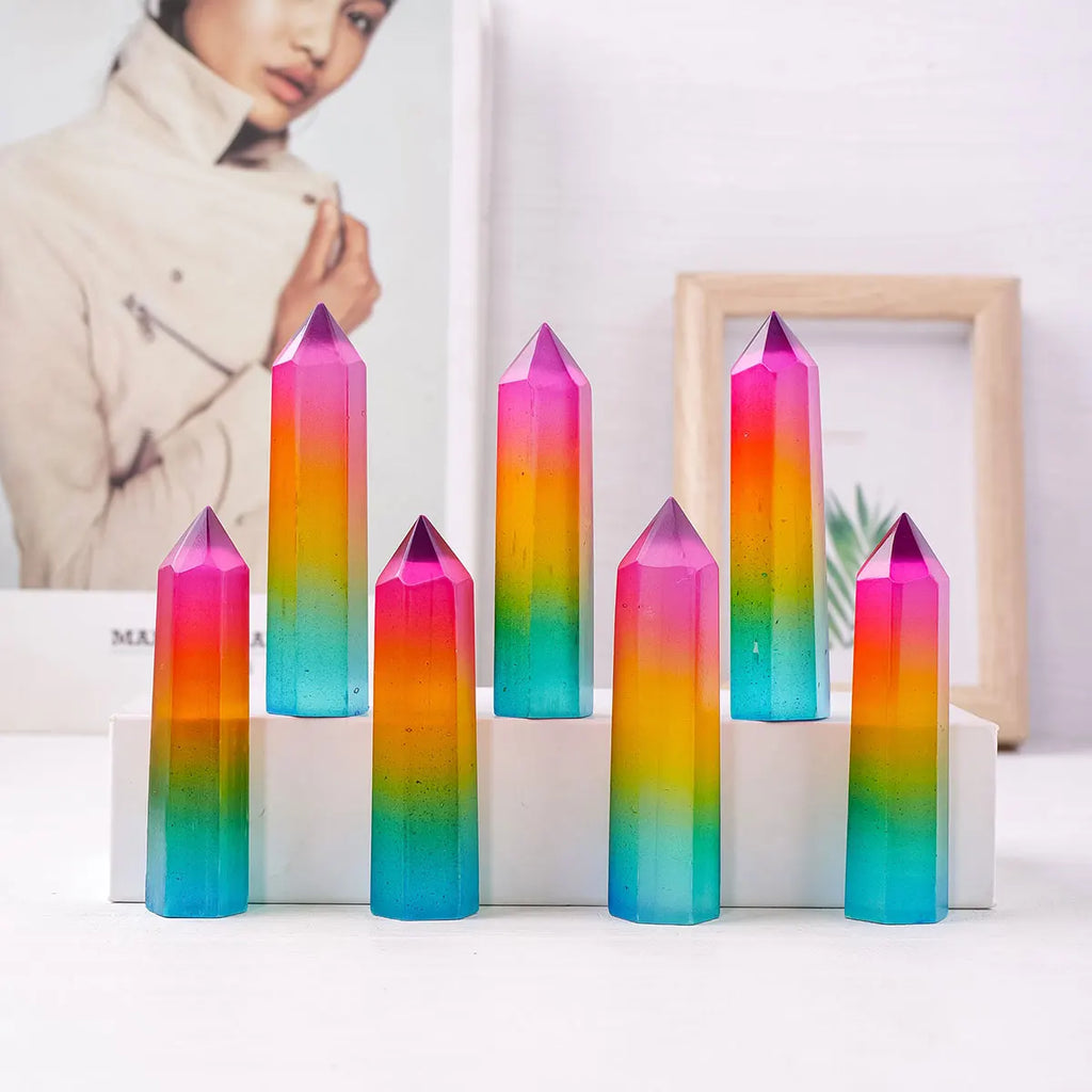 Eterna™ 8cm Natural Selenite Rainbow Obelisk (1 unit)