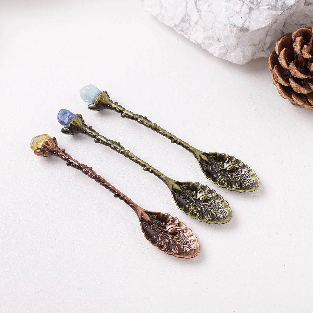 x3 Random Color Natural Crystal Mini Spoon