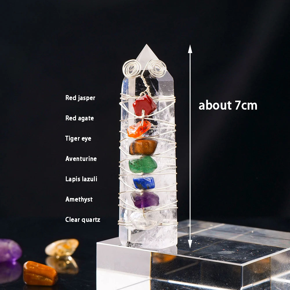 Natural Stones Clear Quartz Crystal Magic Point Seven Chakra Healing Stone Home Decor Reiki Polished Crafts 1PC